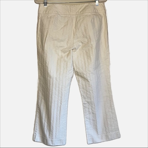 Ann Taylor Cropped Eyelet Textured Pants in Cream Size 10 - Picture 2 of 7